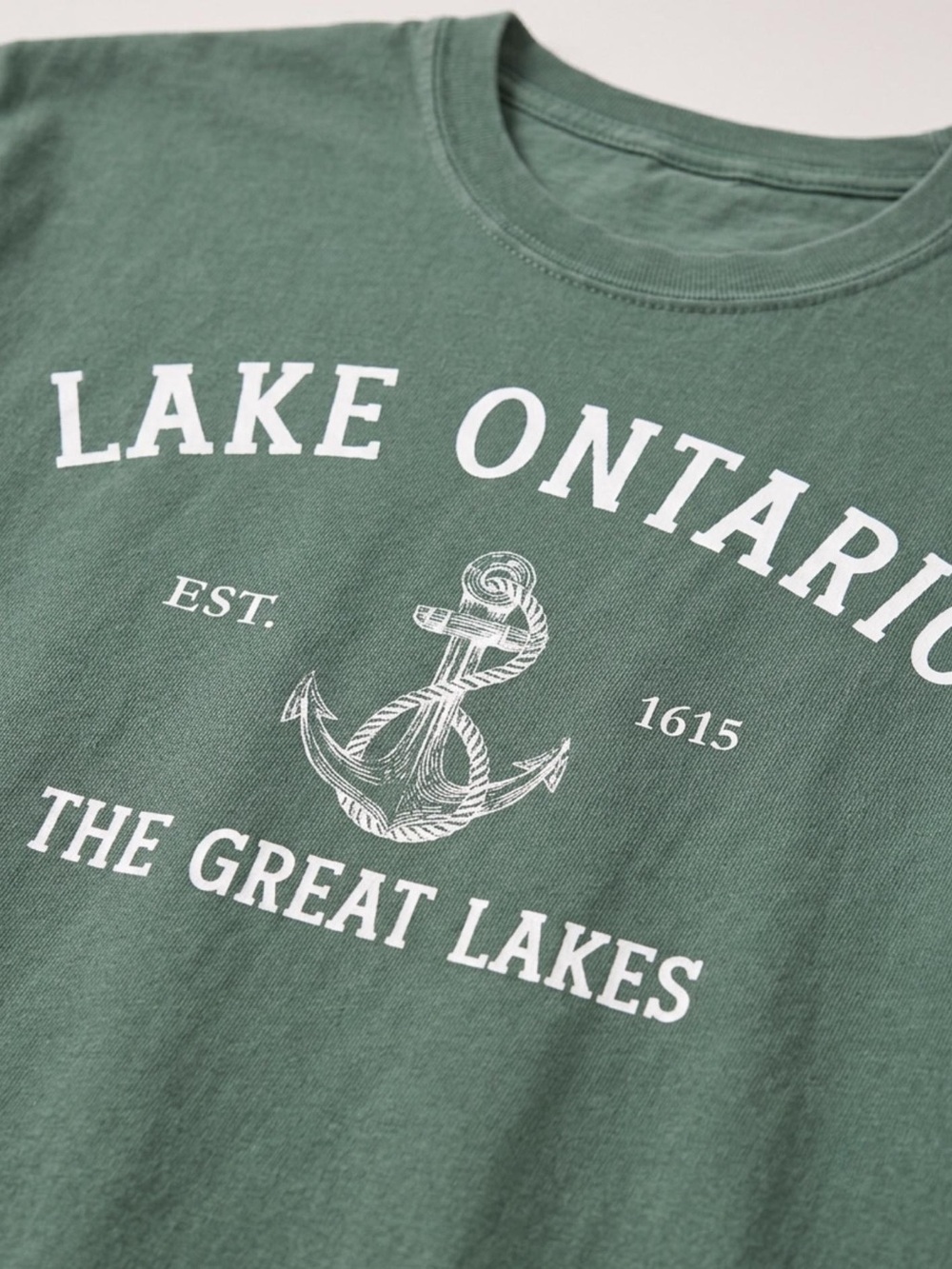 Lake Ontario Est 1615 Shirt, Comfort Colors Vintage Tee, Retro Anchor T-Shirt - Picture 2 of 2